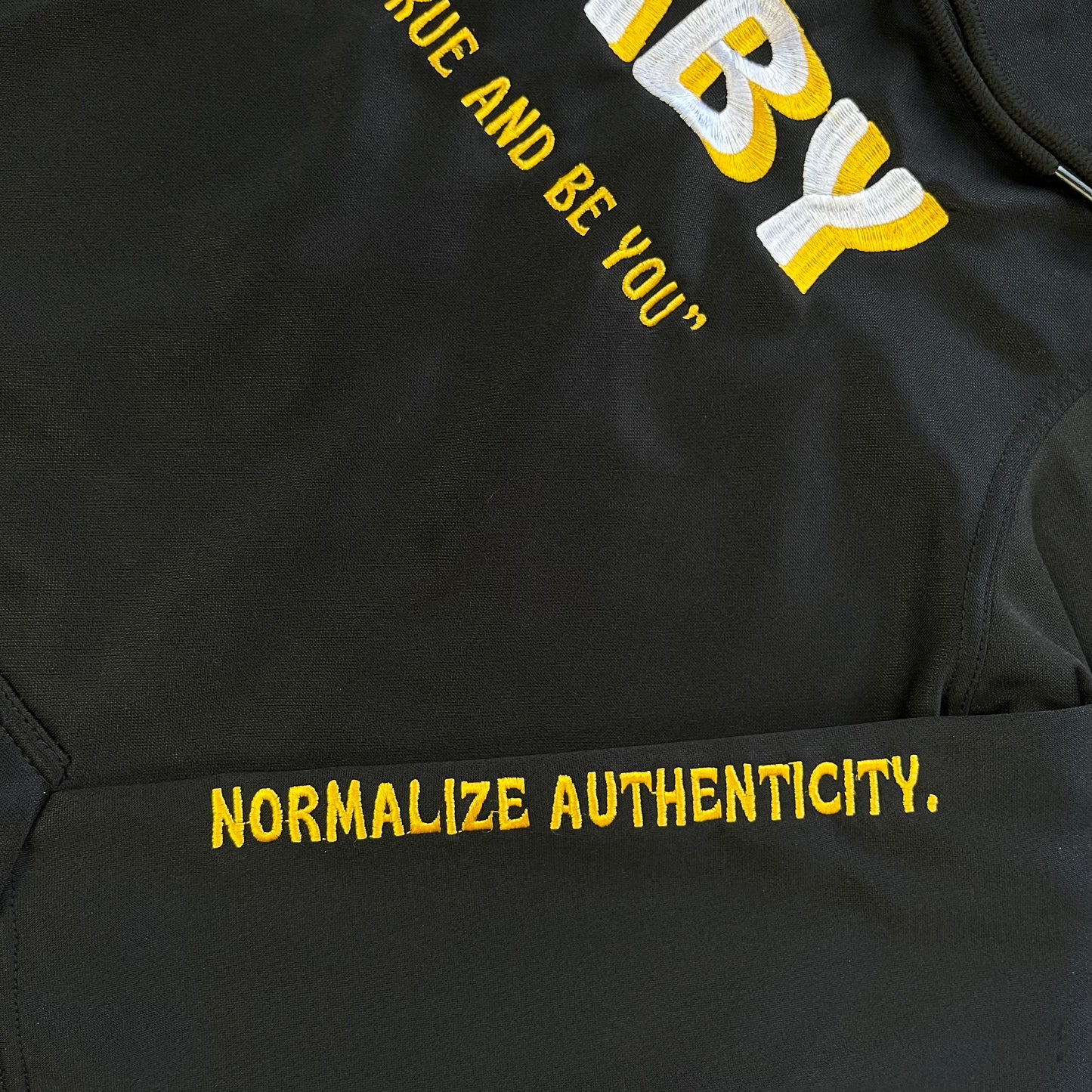 Black/Gold Astaby Polyester Fleece Hoodie