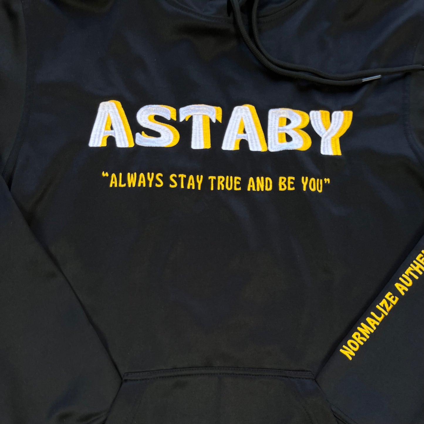 Black/Gold Astaby Polyester Fleece Hoodie