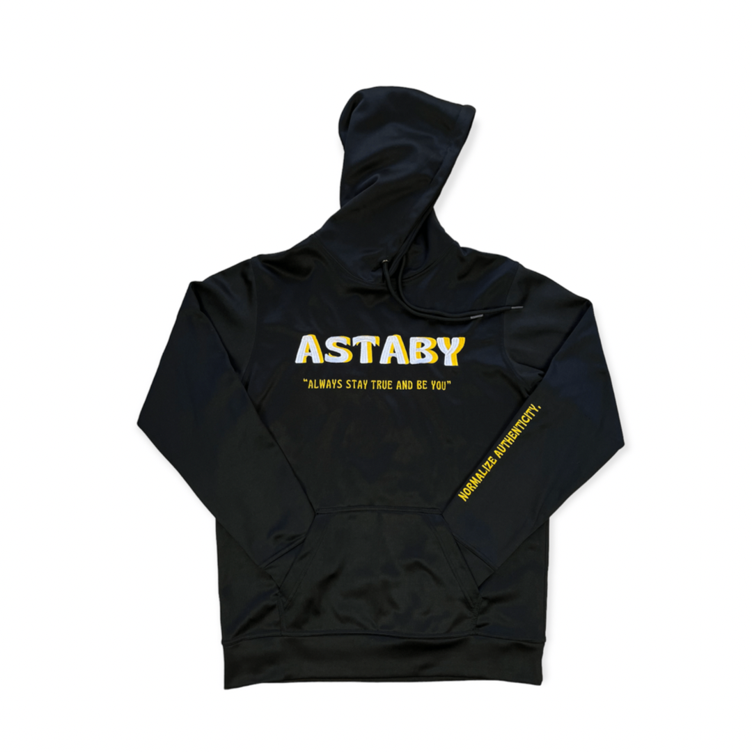 Black/Gold Astaby Polyester Fleece Hoodie